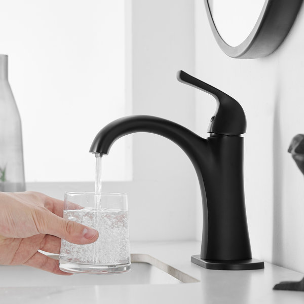 BESy Waterfall Single Hole Bathroom Faucet Single-Handle Bathroom Sink ...